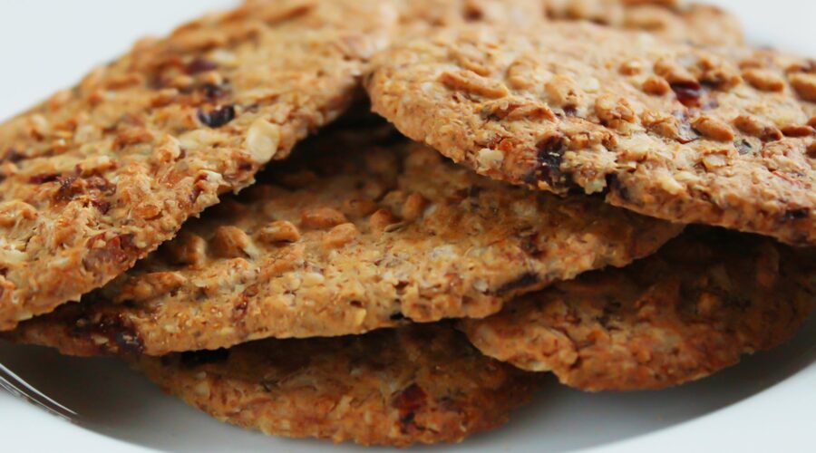 brown round cookies serve on white ceramic plate